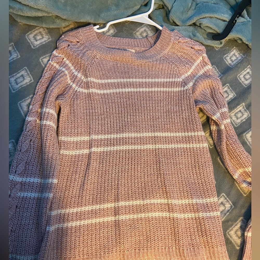 Pink and white SO sweater